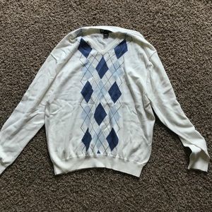 V Neck Sweater Argyle
